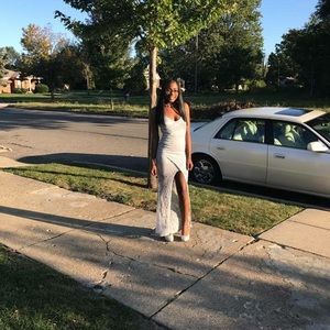 Silver homecoming dress